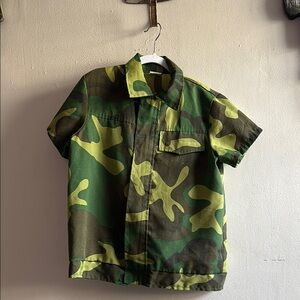 Kids Military Fatigues Collared Shirt & Pants size 7-9